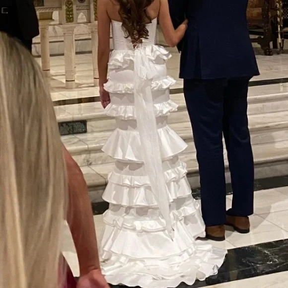 V. Chapman Milano Set 0 ruffle set removable train corset top - Picture 2 of 6